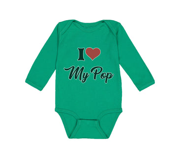 Long Sleeve Bodysuit Baby I Love My Pop Dad Father's Day Boy & Girl Clothes