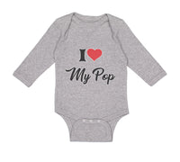 Long Sleeve Bodysuit Baby I Love My Pop Dad Father's Day Boy & Girl Clothes