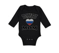 Long Sleeve Bodysuit Baby I Love My Russian Mom Mothers Boy & Girl Clothes