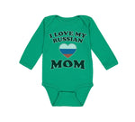 Long Sleeve Bodysuit Baby I Love My Russian Mom Mothers Boy & Girl Clothes