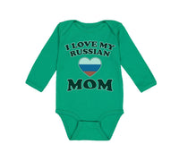 Long Sleeve Bodysuit Baby I Love My Russian Mom Mothers Boy & Girl Clothes