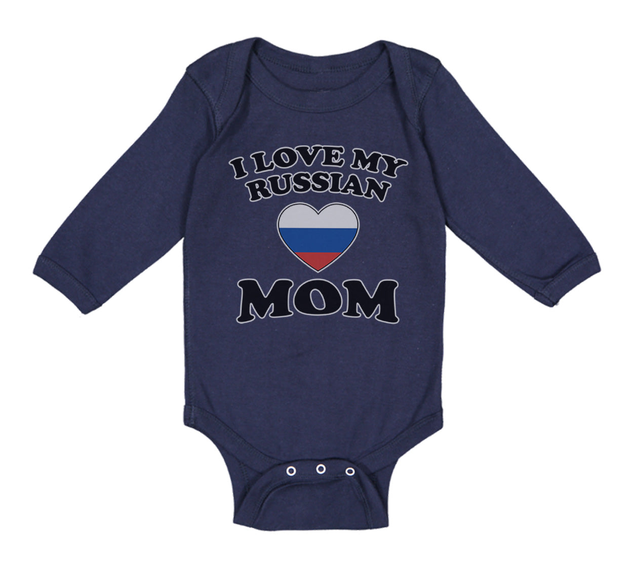 Cute Rascals® Long Sleeve Bodysuit Baby Love My Russian Mom Mothers picture picture