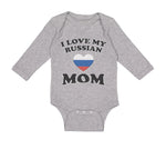 Long Sleeve Bodysuit Baby I Love My Russian Mom Mothers Boy & Girl Clothes