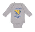 Long Sleeve Bodysuit Baby I Love My Bosnian Dad Father's Day Boy & Girl Clothes