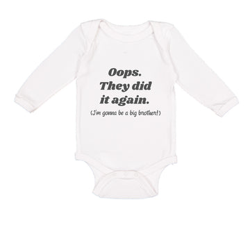 Long Sleeve Bodysuit Baby Gonna Big Brother! Pregnancy Announcement Cotton