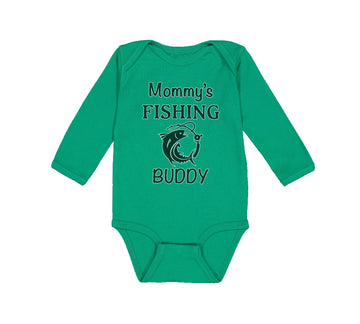 Long Sleeve Bodysuit Baby Mommy's Fishing Buddy Mom Mothers Boy & Girl Clothes