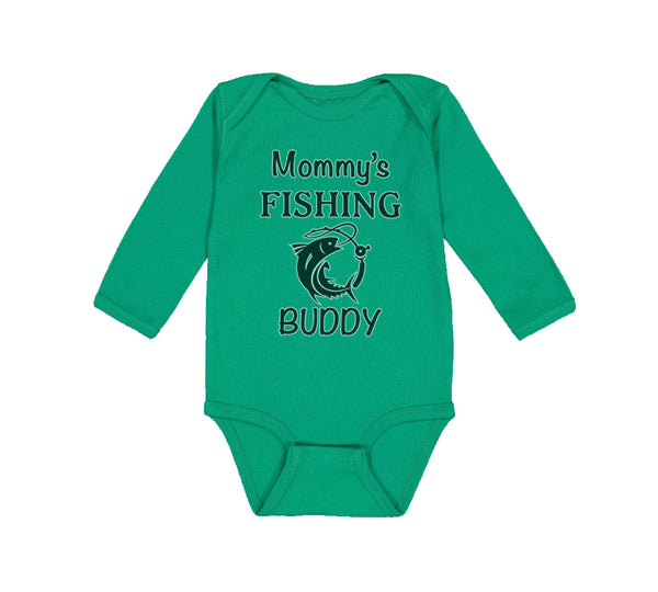 Long Sleeve Bodysuit Baby Mommy's Fishing Buddy Mom Mothers Boy & Girl Clothes