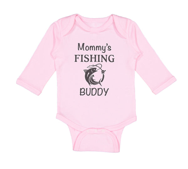 Long Sleeve Bodysuit Baby Mommy's Fishing Buddy Mom Mothers Boy & Girl Clothes