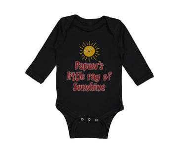 Long Sleeve Bodysuit Baby Papaw's Ray Sunshine Grandpa Grandfather Dad Cotton