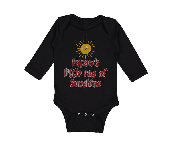 Long Sleeve Bodysuit Baby Papaw's Ray Sunshine Grandpa Grandfather Dad Cotton