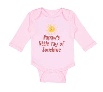 Long Sleeve Bodysuit Baby Papaw's Ray Sunshine Grandpa Grandfather Dad Cotton