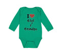 Long Sleeve Bodysuit Baby I Love My Gigi and Grandpa Grandparents Cotton