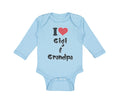 Long Sleeve Bodysuit Baby I Love My Gigi and Grandpa Grandparents Cotton