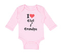 Long Sleeve Bodysuit Baby I Love My Gigi and Grandpa Grandparents Cotton