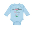 Long Sleeve Bodysuit Baby I'M Proof Daddy Doesn'T Golf Dad Father's Cotton