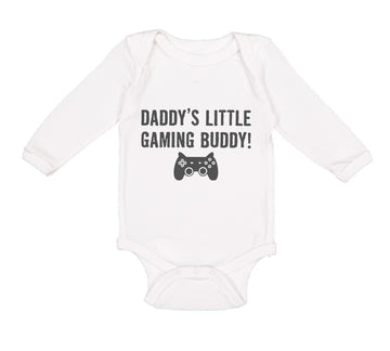 Long Sleeve Bodysuit Baby Daddy's Little Gaming Buddy Dad Father's Day Cotton