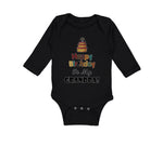 Long Sleeve Bodysuit Baby Happy Birthday to My Grandpa Grandfather Cotton - Cute Rascals