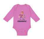 Long Sleeve Bodysuit Baby Happy Birthday to My Grandpa Grandfather Cotton - Cute Rascals