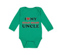 Long Sleeve Bodysuit Baby I Love My Coast Guard Uncle Boy & Girl Clothes Cotton