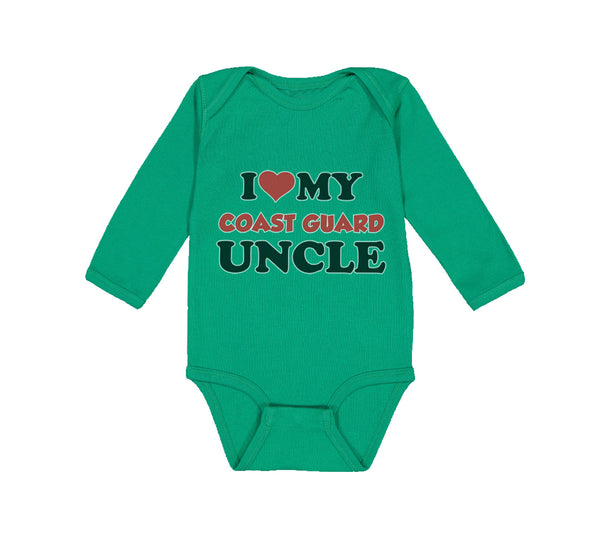 Long Sleeve Bodysuit Baby I Love My Coast Guard Uncle Boy & Girl Clothes Cotton