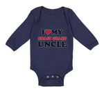 Long Sleeve Bodysuit Baby I Love My Coast Guard Uncle Boy & Girl Clothes Cotton