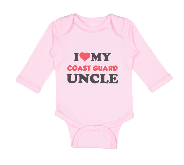 Long Sleeve Bodysuit Baby I Love My Coast Guard Uncle Boy & Girl Clothes Cotton