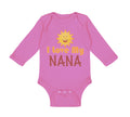 Long Sleeve Bodysuit Baby I Love My Nana Grandmother Grandma Style A Cotton