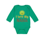 Long Sleeve Bodysuit Baby I Love My Nana Grandmother Grandma Style A Cotton
