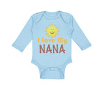 Long Sleeve Bodysuit Baby I Love My Nana Grandmother Grandma Style A Cotton