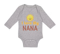 Long Sleeve Bodysuit Baby I Love My Nana Grandmother Grandma Style A Cotton