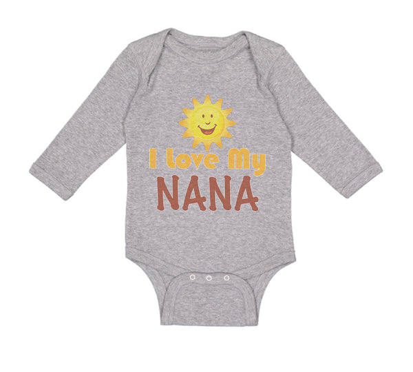 Long Sleeve Bodysuit Baby I Love My Nana Grandmother Grandma Style A Cotton