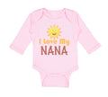 Long Sleeve Bodysuit Baby I Love My Nana Grandmother Grandma Style A Cotton