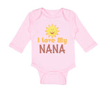 Long Sleeve Bodysuit Baby I Love My Nana Grandmother Grandma Style A Cotton