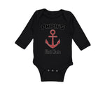 Long Sleeve Bodysuit Baby Papa's First Mate Sailing Captain Dad Father's Day