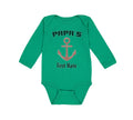 Long Sleeve Bodysuit Baby Papa's First Mate Sailing Captain Dad Father's Day