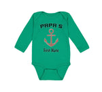 Long Sleeve Bodysuit Baby Papa's First Mate Sailing Captain Dad Father's Day
