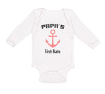 Long Sleeve Bodysuit Baby Papa's First Mate Sailing Captain Dad Father's Day