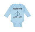 Long Sleeve Bodysuit Baby Grandpa's First Mate Grandpa Grandfather Cotton