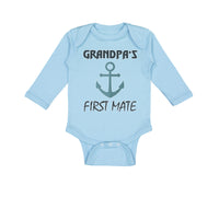 Long Sleeve Bodysuit Baby Grandpa's First Mate Grandpa Grandfather Cotton - Cute Rascals