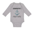 Long Sleeve Bodysuit Baby Grandpa's First Mate Grandpa Grandfather Cotton