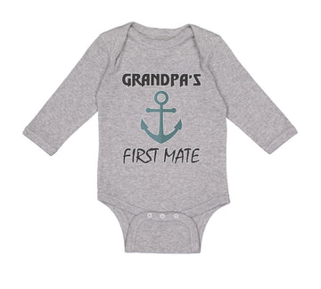 Long Sleeve Bodysuit Baby Grandpa's First Mate Grandpa Grandfather Cotton