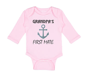 Long Sleeve Bodysuit Baby Grandpa's First Mate Grandpa Grandfather Cotton