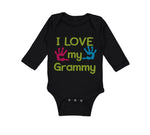 Long Sleeve Bodysuit Baby I Love My Grammy Grandmother Grandma B Cotton