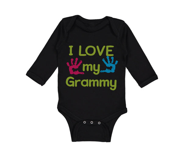 Long Sleeve Bodysuit Baby I Love My Grammy Grandmother Grandma B Cotton