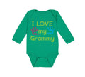Long Sleeve Bodysuit Baby I Love My Grammy Grandmother Grandma B Cotton