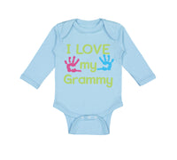 Long Sleeve Bodysuit Baby I Love My Grammy Grandmother Grandma B Cotton