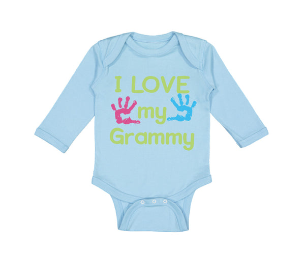 Long Sleeve Bodysuit Baby I Love My Grammy Grandmother Grandma B Cotton