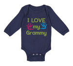 Long Sleeve Bodysuit Baby I Love My Grammy Grandmother Grandma B Cotton