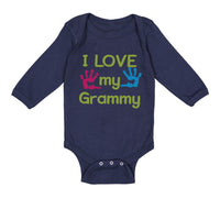Long Sleeve Bodysuit Baby I Love My Grammy Grandmother Grandma B Cotton