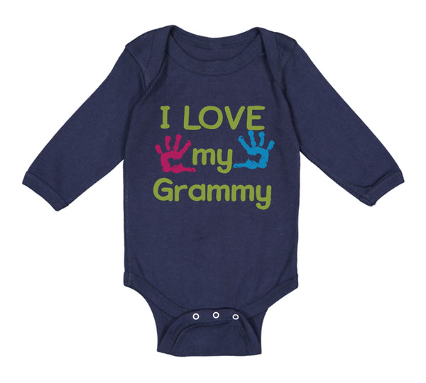 Long Sleeve Bodysuit Baby I Love My Grammy Grandmother Grandma B Cotton